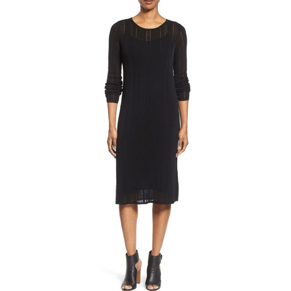Eileen Fisher Black Long Sleeve Dress